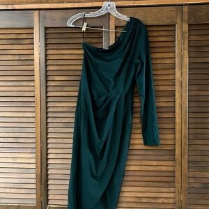 Women’s one shoulder long sleeve cocktail dress